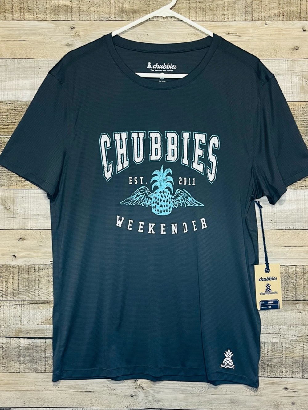 Chubbies “The Junior Varsity SS Sport Tee" Charcoal Gray Size Large
